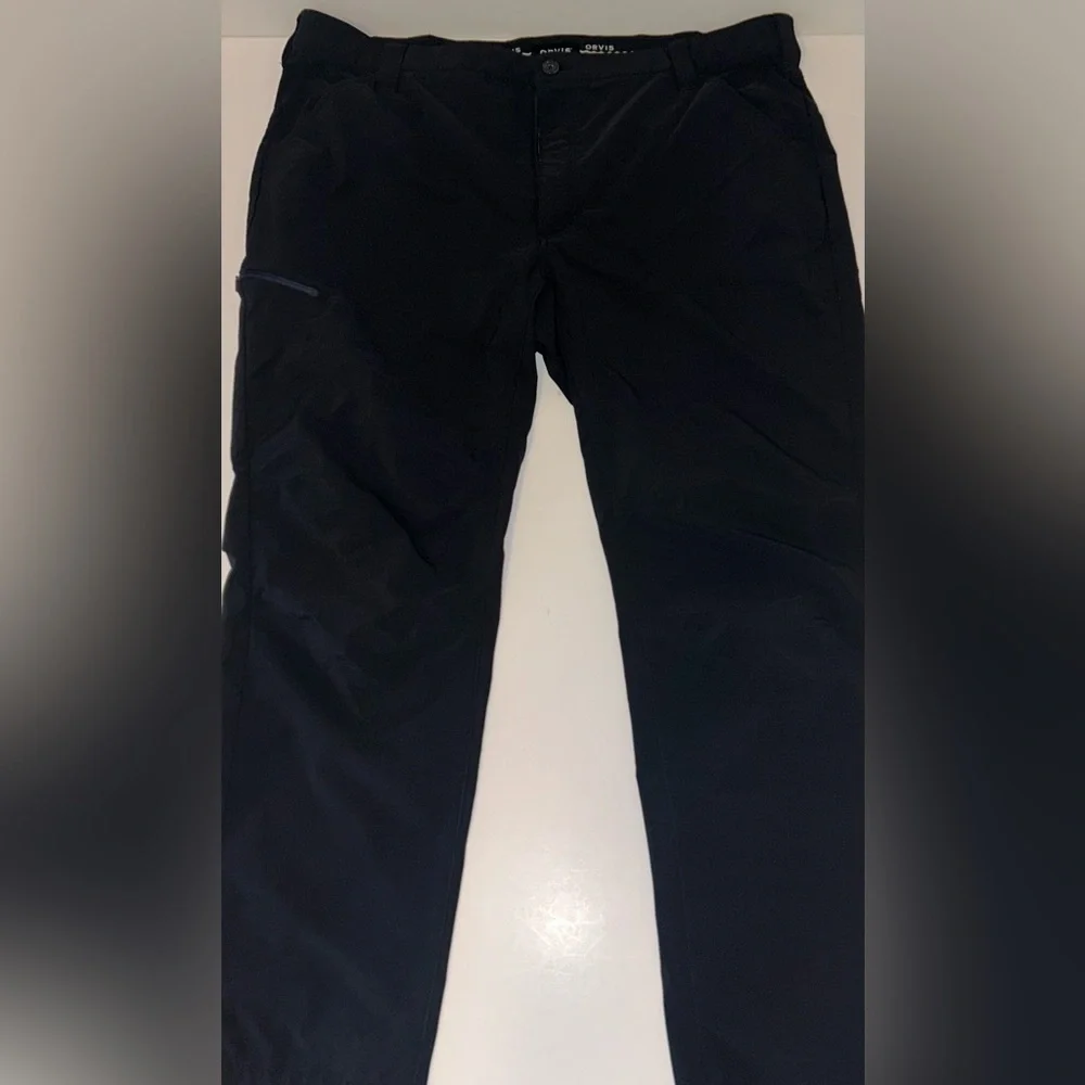 ORVIS mens Jackson Quick-Dry pants black hip‎ zipper pocket size 42W, 30L